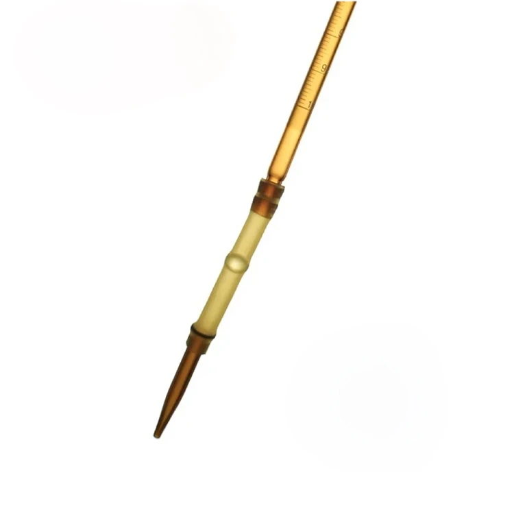 Chemistry Lab Equipment Burette 25ml 100ml Amber Alkaline Burette With Rubber Tubing Connection